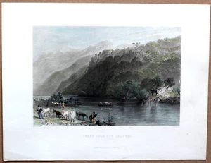 1837 Bartlett print FERRY OVER ORONTES, NEAR ANTIOCH ANTAKYA; TURKEY, #32 - Picture 1 of 1
