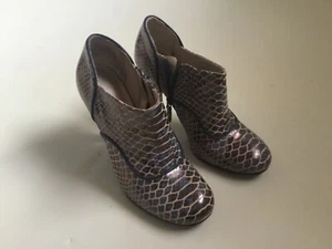 Ladies Rockport Snakeskin Leather Ankle Zip Boots, Grey, Beige UK3 - Picture 1 of 9