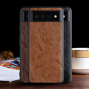 Funda de poliuretano termoplástico suave con piel de cuero PU de lujo para Google Pixel 6, 6 Pro, 6A - Imagen 1 de 12
