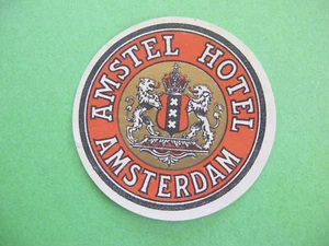 Amstel Hotel Amsterdam Original Luggage Baggage Label - Bild 1 von 1