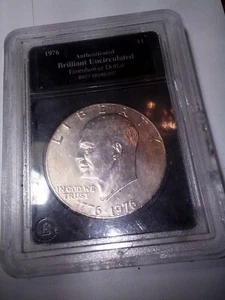 Eisenhower 1976 Dollar $1 Authenticated Brilliant Uncirculated BA17-00040-007 - Picture 1 of 2