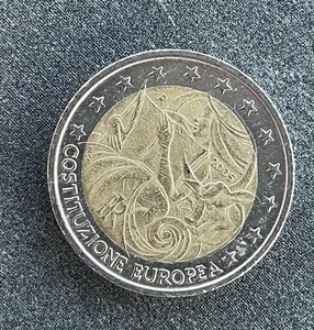 Münze 2 Euro € Italien 2005 ‚CONSTITUZIONE EUROPEA’  Kursumlaufmünze - Bild 1 von 2