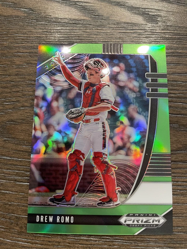 2020 Panini Prizm Draft Picks #PDP35 Drew Romo Lime Green Prizm #/75 - Image 1 of 2