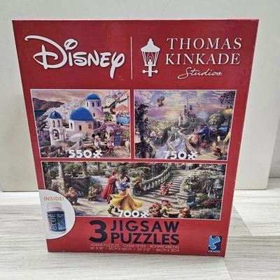 Thomas Kinkade Studios Disney Jigsaw Puzzles Snow White Beauty And The Beast... - Image 1 of 4