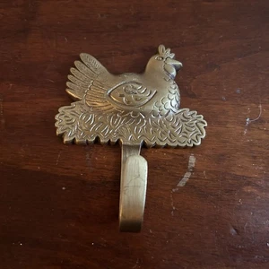 Unique Vintage Solid Brass Chicken Hook Kitchen Farmhouse  - Picture 1 of 3