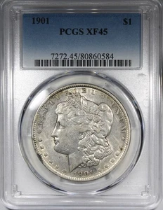 1901 Morgan Dollar PCGS XF45 Circulated Key Date $1 - Picture 1 of 4