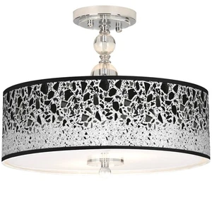 Terrazzo Giclee 16" Wide Semi-Flush Ceiling Light - Picture 1 of 4