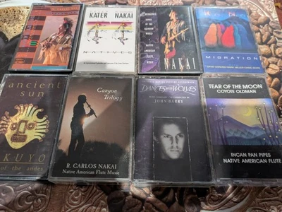  Native American Music  Lot Vintage Cassette, Nakai, Kater, 8 Tapes, (Cassette) - Image 1 of 4