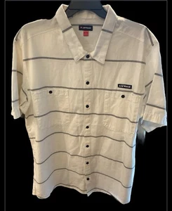Airwalk Men’s White Stripes Shirt Size 3XL Button Up Casual Short Sleeve - Picture 1 of 5