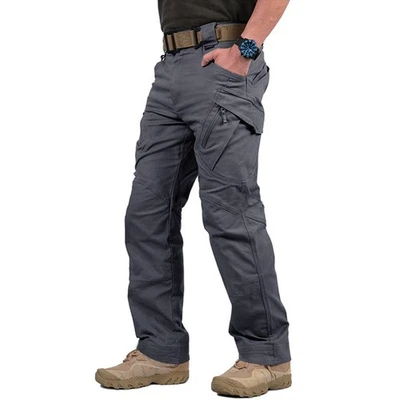 Men's Work Cargo Pants Tactical Combat Pants Outdoor Hiking Waterproof Trousers - Image 1 of 4