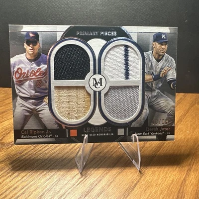2024 Topps Tier One Dual Player Relics Derek Jeter, Cal Ripken #DPR-RJ /99 (MEM) - Image 1 of 3