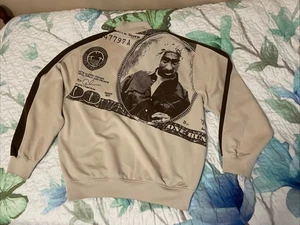 Vintage 2Pac Jacke Makaveli Marken Trainingsjacke Zip Tupac Herren Gr. L braun - Bild 1 von 8