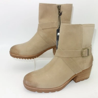  NUEVO Sorel Mujer 6 Cate Hebilla Cuero Botines Botas Marrón Tostado Arena  Foto 1 de 4