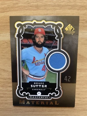 Bruce Sutter 2007 UD SP Legendary Cuts Materful Material HOF Cardinals MEM JSY - Image 1 of 2