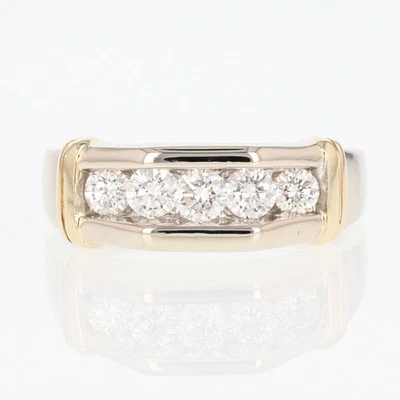 .94ctw Round Diamond Channel-Set Wedding Band Ring 14k Multi-Tone Gold Size 10 - Image 1 of 4