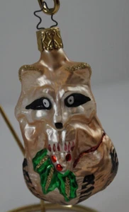 INGE-GLAS WASCHBÄR mit HOLLY CHRISTBAUM GLASSCHMUCK FEIERTAGSDEKO #36 - Bild 1 von 4