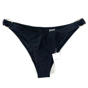 Kookai Santorini Ring Bottom Swimwear High Cut Solid Black Size FR 36 AU 8 New - Picture 1 of 9