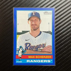 2025 Topps Heritage BLUE Border #182 Max Scherzer, Texas Rangers - Picture 1 of 2