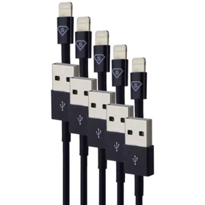 (5 Pack) Combo of (3-Ft) 8-Pin to USB Charging Cables for iPhone/iPad - Blue - Picture 1 of 3