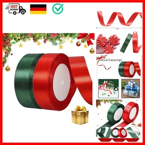 2-Rollen Geschenkband Weihnachten, Schleifenband Weihnachten, Geschenkband, G... - Bild 1 von 9