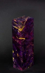 MAPLE BURL IN VIOLET TONES & ALBINO DOTS 132*45*32 mm - Picture 1 of 2