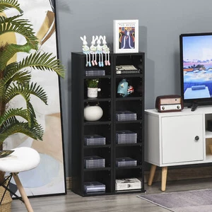 CD Media Display Regal Turmregal mit verstellbaren Einlegeböden, 2er Set schwarz - Bild 1 von 8