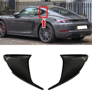 Fit 2017+ Porsche 982 718 Cayman Rear Quarter Window Cover Louver Scoop Carbon - Picture 1 of 7