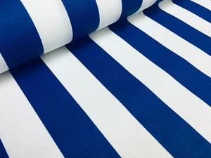 Blue & White Stripe Fabric Sofia Stripes Curtain Striped Material -140cm wide - Picture 1 of 8