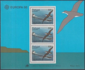 PORTUGAL / MADEIRA Sc # 110a MNH HOJA CPL de 3 AVES EUROPA 1986 - Imagen 1 de 1