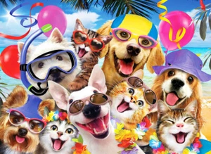 Rompecabezas sierra de 260 piezas para fiesta en la playa de Howard Robinson - Imagen 1 de 2