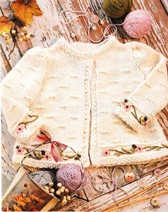 Knitting pattern copy WOW! Baby jacket with embroidered hem newborn - 9mnth #26 - Picture 1 of 4
