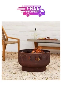 Glow Heathcote Outdoor Fire Pit - Rustic Rust Finish FirePit - Free Shipping - Picture 1 of 4