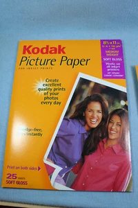 Kodak Picture Paper for Inkjet printers 8.5 x 11 Soft Gloss 25 Sheets - Picture 1 of 3