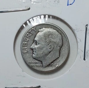 1947-D Roosevelt Dime Error: Double Die On Date - Picture 1 of 2