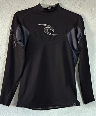Rip Curl Flash Bomb Rash Guard schwarz W grau 50 LSF Gr. M - Bild 1 von 4