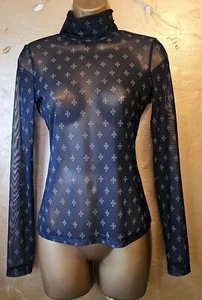 OVO, Octobers Very Own, leichtes Mesh High Neck Top, Gr.S, schwarz/gelbes Logo. - Bild 1 von 11