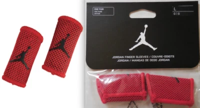 Nike Jordan Jumpman Finger Sleeves Adult Unisex Gym Red/Black Large 1 Pair - Image 1 of 3