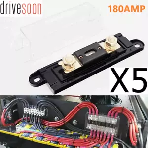 5PCS Car Audio ANL Fuse Holder 0/2/4 Gauge AWG IN & OUT Inline Fuse Block 180AMP - Picture 1 of 11