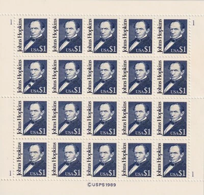 U.S. Sc #2194 "Lipstick on Shirt Front" Double Gouge Plate Flaw P6 NH Pane of 20 - Image 1 of 2