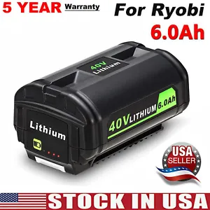 40V 6.0Ah Lithium Battery Replacement for Ryobi 40 Volt Power Tool OP4060 OP4040 - Picture 1 of 7