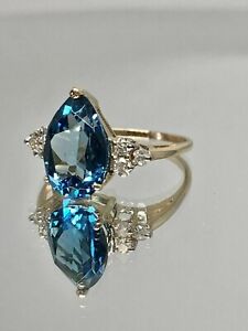 3Ct Pear Cut Created Blue Topaz Solitaire Engagement Ring 14K Yellow Gold Plated
