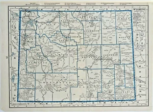 Wyoming 1931 Antique Map from the Literary Digest Atlas of the World - Picture 1 of 2