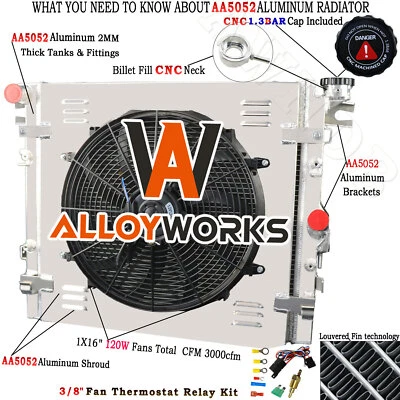 Ventilador de cubierta de radiador de aluminio para Jeep Wrangler JK 2007-2018 2011 3,6 L 3,8 L V6 Foto 1 de 4