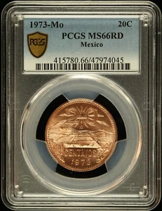1973 Mo Mexico 20 Centavos PCGS MS 66 RD - Picture 1 of 2