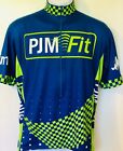 Vomax Pjm Fit Cycling Jersey Mens Large Sslv Poly Blue Green Graphics As Euc!