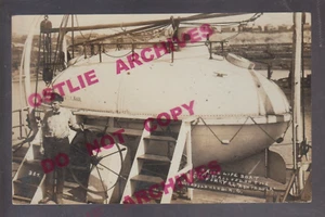 Ashtabula OHIO RPPC c1915 BRUDE LIFEBOAT Captain CAR FERRY BOAT Ship Steamer OH - Picture 1 of 4