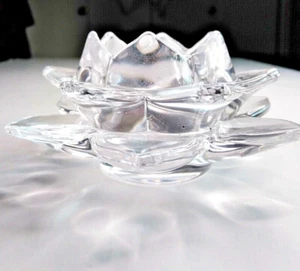 Bella luce tè fiore di loto vetro / supporto votivo NUOVO - Foto 1 di 5