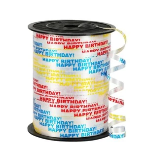 3/16" x 500 Yards Happy Birthday Plain Waterproof Curling Ribbon Gift Wrapping - Picture 1 of 5
