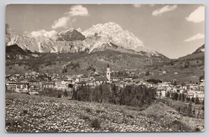 Vogelperspektive Cortina d'Ampezzo Italien Tofane Gebirge 1954 Postkarte - Bild 1 von 2