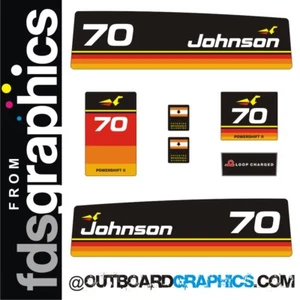 Johnson 70 PS Außenbordmotor Aufkleber/Aufkleber Kit  - Bild 1 von 5